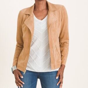 Faux-Suede Moto Jacket